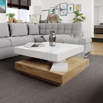 Mirjan24 Масичка за кафе NENANI 34x70 см бял/дъб вотан (MJ0115)