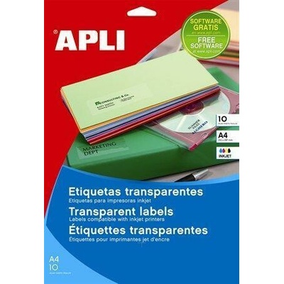 Etiketa, transparentná, 70 x 37mm, polyester, 240ks/bal., APLI