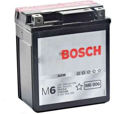 Bosch M6 AGM 12V 6Ah right+ YTX7L-BS/YTX7L-4 0092M60060