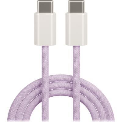 Maxlife MXUC-06 nylonový USB-C - USB-C 1m, fialový
