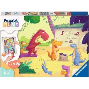 Ravensburger Пъзел-настолна игра Ravensburger от 2 х 24 части - Динозавър през лятото (5675) - ozone