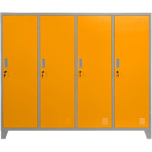  Метален шкаф Carmen CR-1604-4 JZ - сив / оранжев
