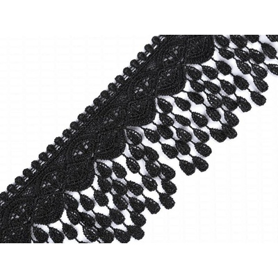 Prima-obchod Vzdušná krajka s třásněmi šíře 80 mm, barva 2 černá – Sleviste.cz