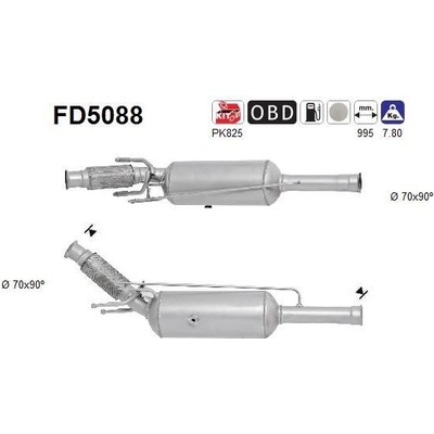 Filtr sazových částic, výfukový systém AS FD5088