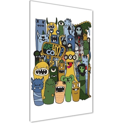 Vertikálny fotoobraz na skle Šialené príšery 50x100 cm