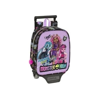 Monster High Училищна чанта с колелца Monster High Creep Черен 22 x 27 x 10 cm