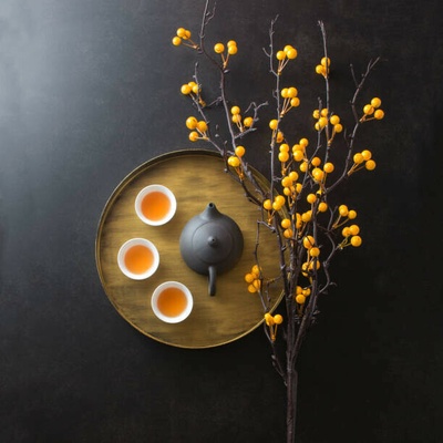 Plakát, Obraz - Chinese afternoon tea still life., twomeows, 40 × 40 cm