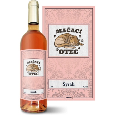 Sablio Mačací otec Syrah ružové suché víno 12 % 0,75 l (čistá fľaša)