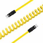  Newell USB-C to USB-C 100W cable, 1.5m, silicone, coiled, yellow-black