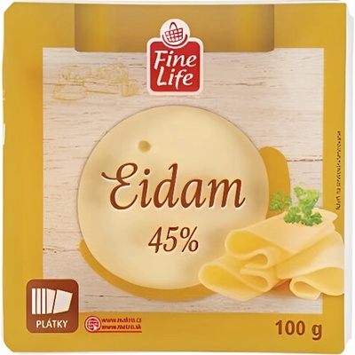Fine Life Eidam 45% plátky 100 g