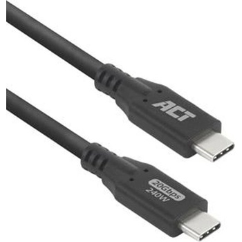 ACT Кабел ACT AC7420, от USB C(м) към USB C(м), 0.5m, 240W, черен (AC7420)