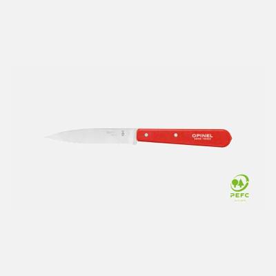 Opinel nôž Les Essentiels N°113 so zúbkovaným ostrím 10 cm červený 003119
