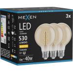 Mexen Vintis 3x LED спирална нажежаема крушка E27, G80, 6W, Топла - 2700K, 530 lm, кехлибар (L165-E27-0627-50x03)
