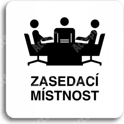ACCEPT Piktogram zasedací místnost - bílá tabulka - černý tisk bez rámečku