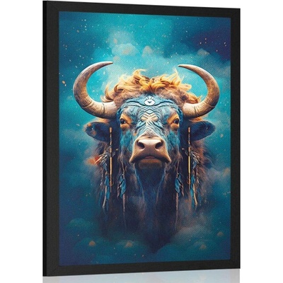 Plakát modro-zlatý buvol - 60x90 no frame