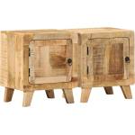 vidaXL Нощно шкафче 2 бр. 40x32x46 см Масивна дървесина Грубо манго (4104508)