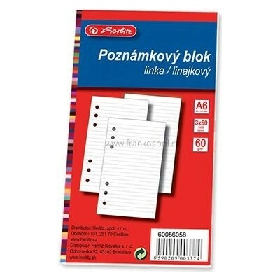 HERLITZ Vložka do organizéru A6 linka