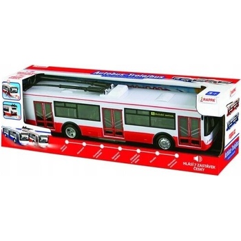 Rappa Trolejbus hlási zastávky česky s funkčnými dverami, 28 cm