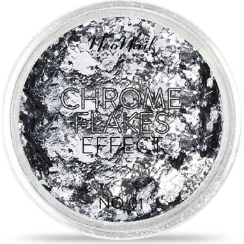 NeoNail Chrome Flakes efekt strieborný
