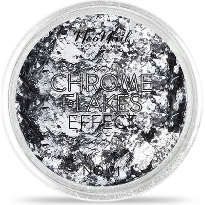 NeoNail Chrome Flakes efekt strieborný