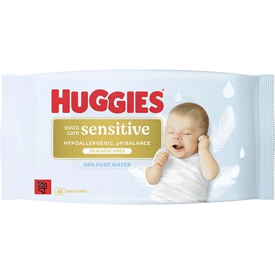 Huggies Extra Care Sensitive Single vlhčené ubrousky 48 ks