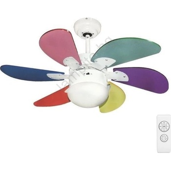 EUROLAMP Вентилатор за таван 1xE27/70W/230V Ø 90 см цветен + дистанционно управление (EU0147)