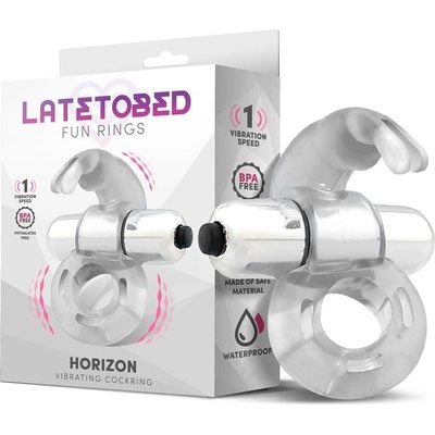 LateToBed Horizon Vibrating Penis Ring with Rabbit Clear