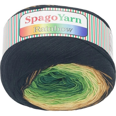 Bellatex Příze SpagoYarn Rainbow 250g / 1000 m Hnědá,Béžová,Zelená