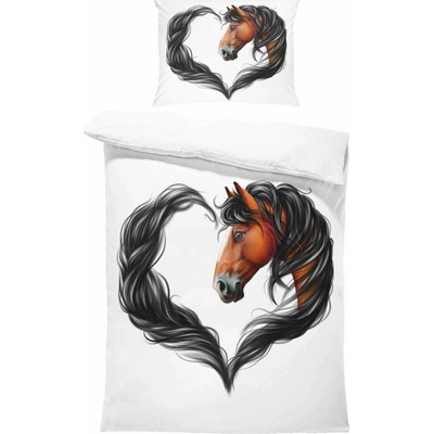 Impar Obliečky Horse heart brown 140x200 70x90