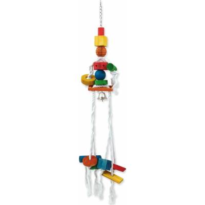 Plaček Pet Products Hračka Bird Jewel Medůza dřevěná závěsná na provaze 9x70cm