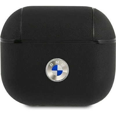 BMW Калъф BMW BMA3SSLBK Silver Logo, за Apple AirPods 3, естествена кожа, черен (BMW000441-0)