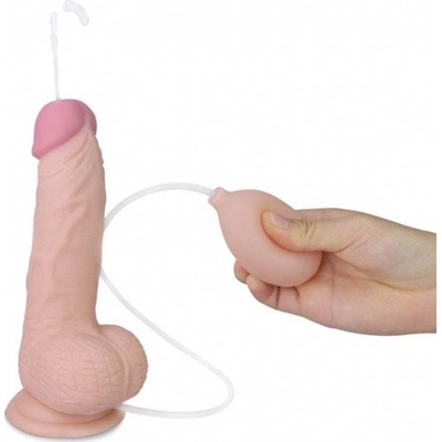 Lovetoy 8″ Soft Ejaculation Cock with Ball, mäkké realistické dildo s prísavkou 20 x 4,3 cm