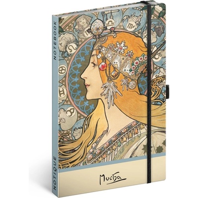 Notes Alfons Mucha Zodiak tečkovaný