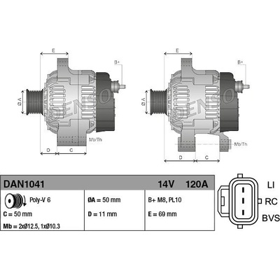 Alternátor DENSO (DE DAN1041)