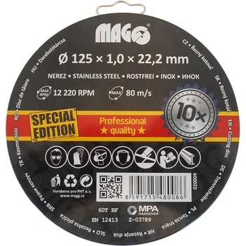 Magg Kotouč řezný 125 x 1 x 22,2 mm 020009 10 ks