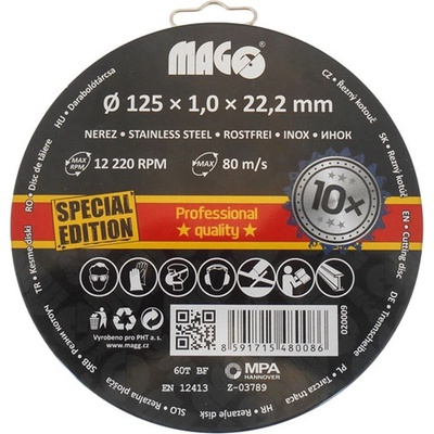 Magg Kotouč řezný 125 x 1 x 22,2 mm 020009 10 ks