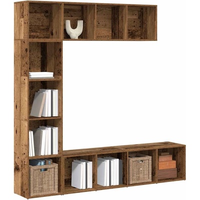 vidaXL Knihovny 3 ks staré dřevo kompozitní dřevo