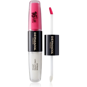 Dermacol 16H Lip Colour дълготрайно червило и гланц за устни цвят 18 Cotton Candy 2x4ml