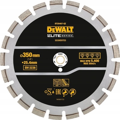 DEWALT PRIEMER SEG. 350mm ELITE ASFALT/BETÓN