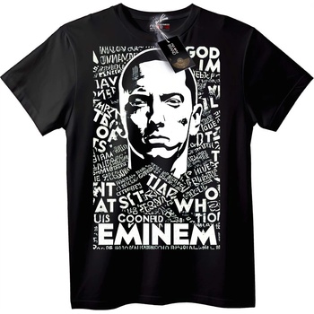 NOONEBRAND Тениска Eminem Калиграм - L, Black