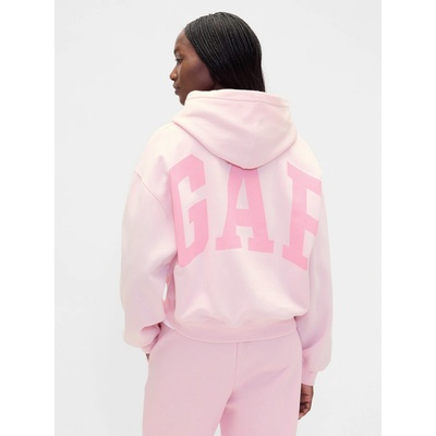 GAP Logo Cropped Hoodie Ladies biela ružová