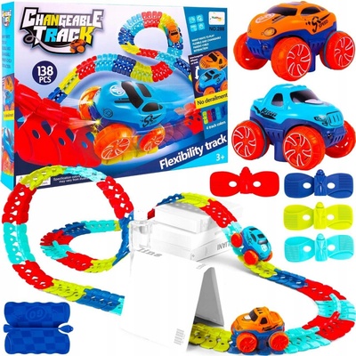 MalPlay Autodráha s LED podsvícením, 138 dílů
