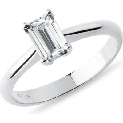 Klenota prsten s emerald diamantem v bílém zlatě k0385022
