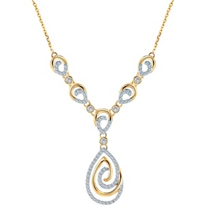 SAVICKI Колие с капка, злато 585, с бели диаманти, 0.07К, 42 см