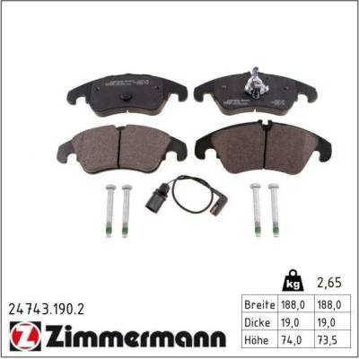 Sada brzdových platničiek kotúčovej brzdy ZIMMERMANN 24743.190.2