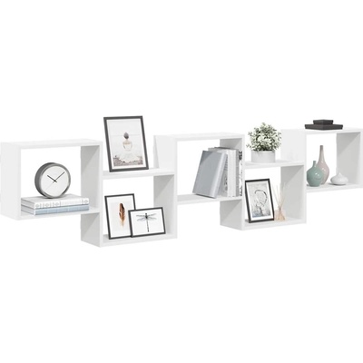 vidaXL Wall Cube Shelf 5 Compartments White Engineered Wood (859995)