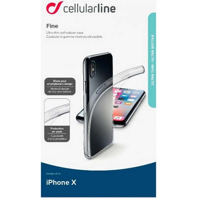 Cellularline Силиконов гръб Cellular Line за iPhone X/XS - Прозрачен (8018080301902)