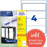 Avery-Zweckform L4761-100 folder spine labels (400 spine labels with ultragrip, 61x192mm on A4, wide/short, self-adhesive, completely opaque, printable folder labels) 100 sheets, white (L4761-100)