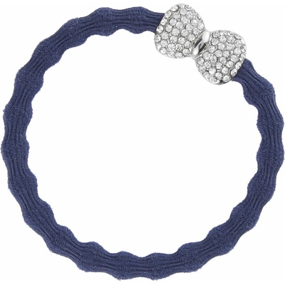 By Eloise London Silver Diamanté Bow farba Navy Blue