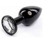 Fantasy by Cottelli Black Butt Plug with White Diamond